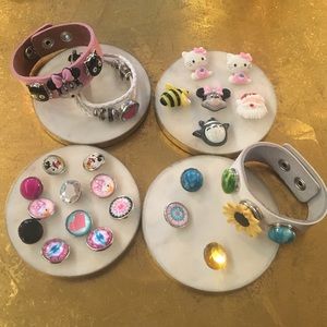 Leather bracelets snap jewelry